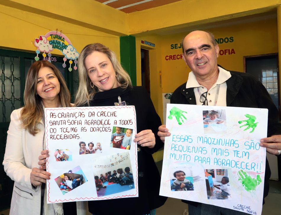 Os agradecimentos da creche Santa Sofia pelas doações (foto: Thiago Rios Gomes)